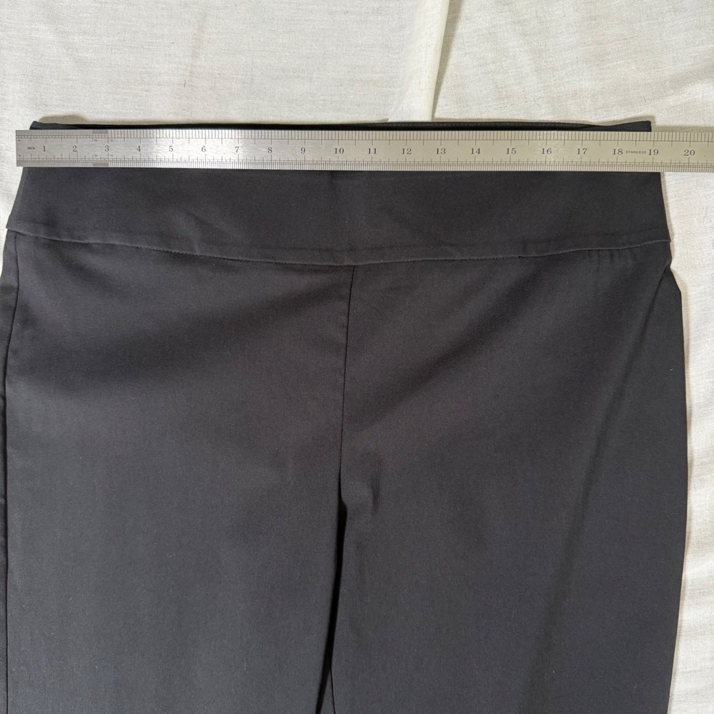 Chico's Black Pull-On Capri Pant Size XL US 16 Stretch Rayon Slim Slits Staple - Picture 10 of 10